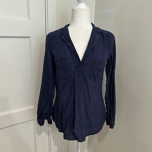 Lily Pulitzer Navy Silk Blouse